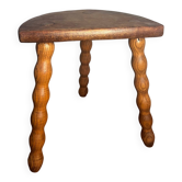 1950s turned wooden tripod stool