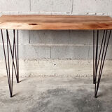 Console en bois avec pieds métal