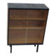 Storage unit, display cabinet with sliding glass doors, metal base