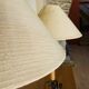 Pair of wrought iron and rope table lamps, adjustable lampshade.