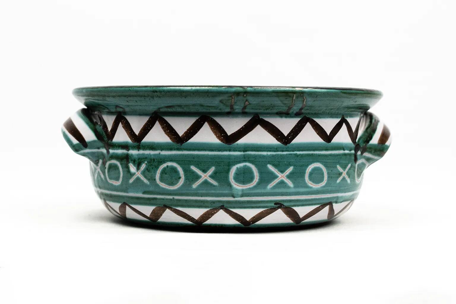 Small ear-handled bowl Robert Picault – Vallauris, sunflower decoration 1950