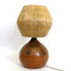 Lamp in enameled earthenware and straw lampshade by Jacques Blin