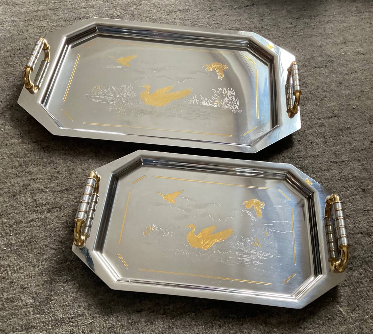 Giorinox Italy vintage tray duo