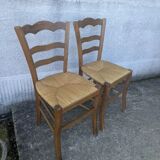 Pair of rush-seated chairs