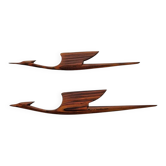 Pair of rare mid-century wooden wall sculptures representing birds and herons, Denmark, 1960s.