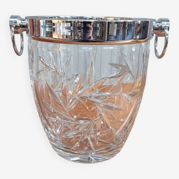 Champagne cooler cooler bucket in crystal and chrome stainless steel