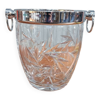 Champagne cooler cooler bucket in crystal and chrome stainless steel