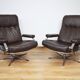 A pair of leather armchairs, 1970s