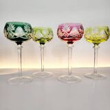 Box of 4 Val Saint Lambert "Berncastel" no. 204 Roemer glass – Belgium 1905