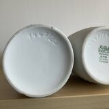Trio of Op Art vases by KPM Germany in biscuit porcelain