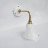 Brass and tulip wall lamp