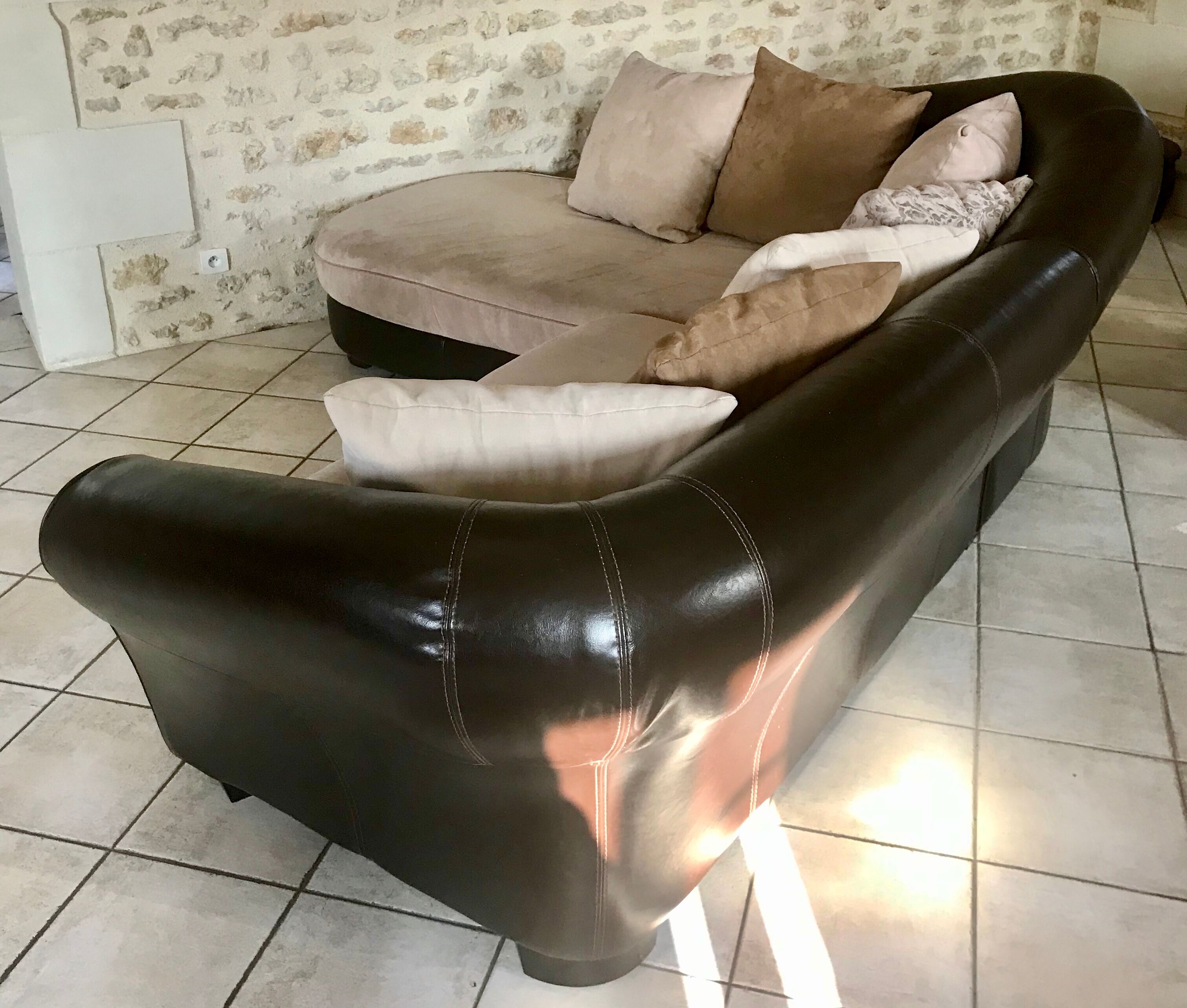 Leather art deco sofa