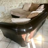 Leather art deco sofa