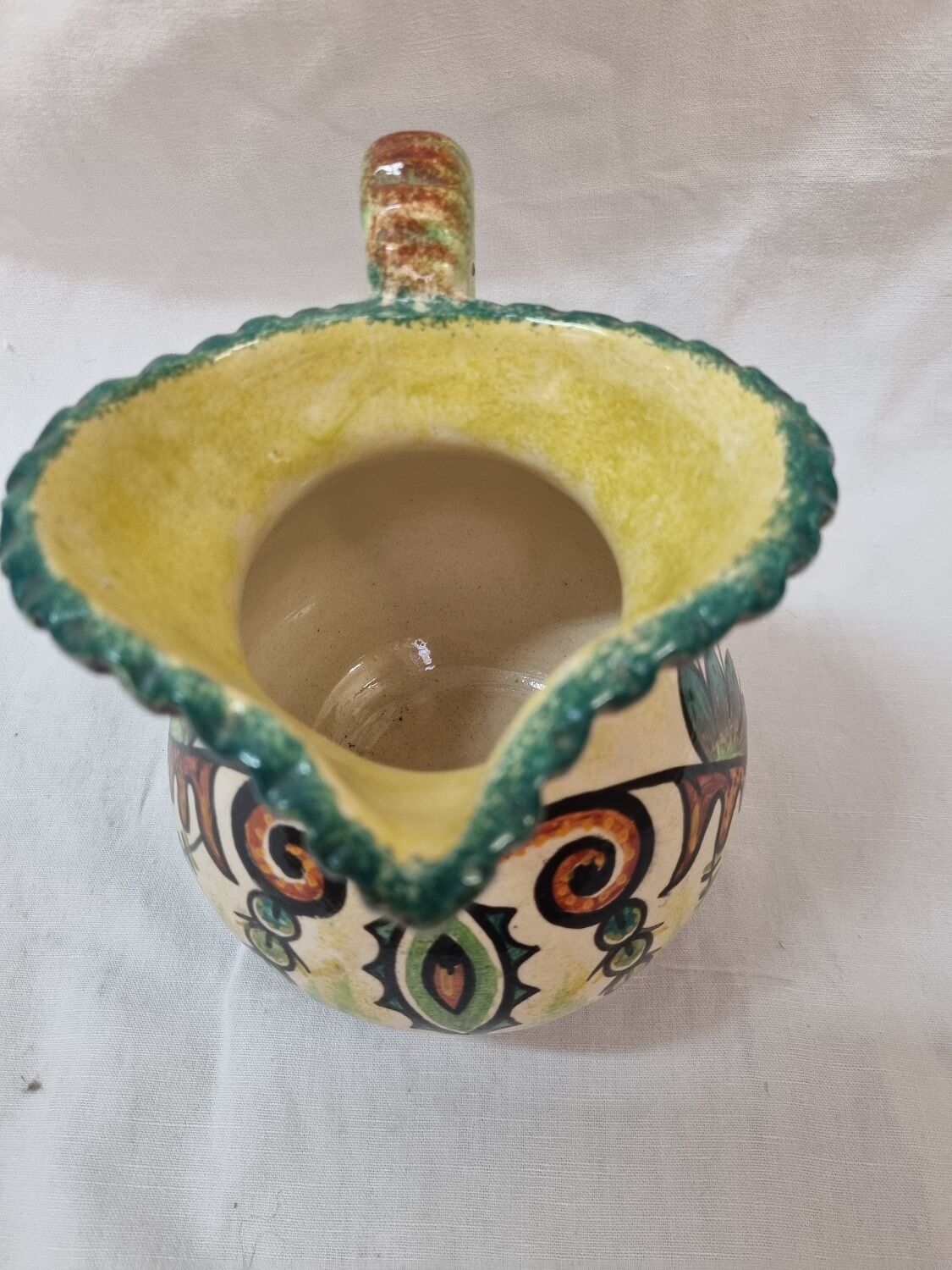 M.Fouillen water pitcher, Quimper, early 20th century