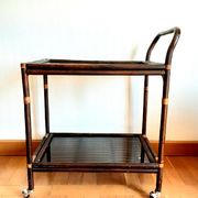 Rattan and smoked glass rolling service