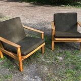 pair of oak armchairs - Sweden 1960s