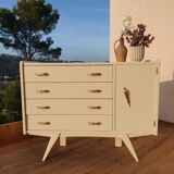 Vintage compass feet chest of drawers