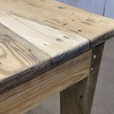 19th century farmhouse table in raw fir and chestnut