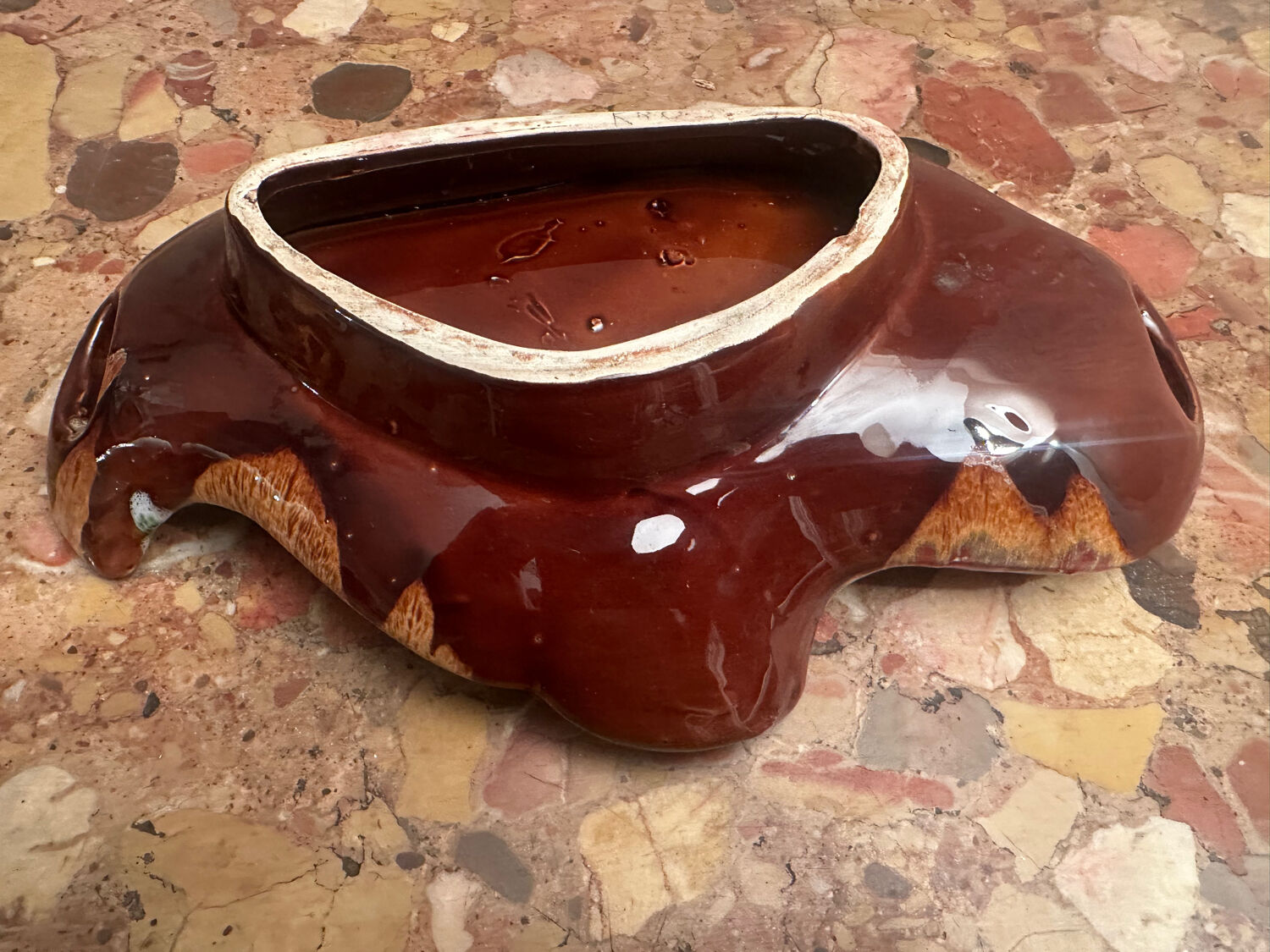 Vintage ceramic bowl / pocket bowl attributed to Vallauris.