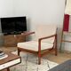 Fauteuil BZ bouclette beige clair