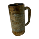 Vase with handle glazed sandstone blue and brown