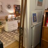 Pair of vintage wooden skis