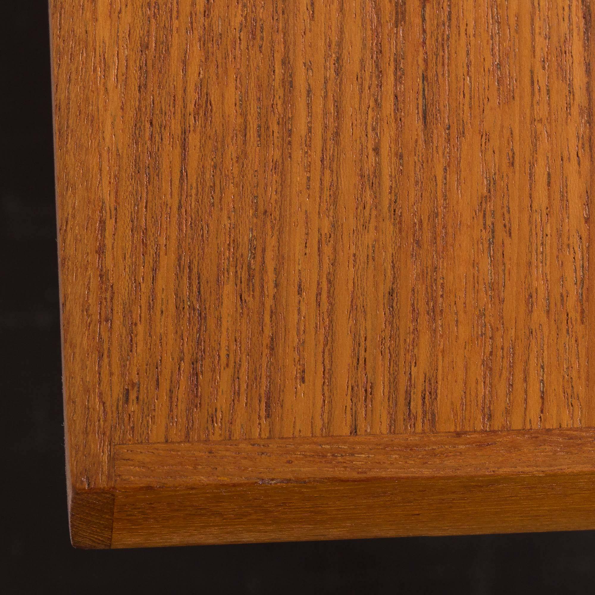 Teak and oak double-sided desk with X-shaped legs