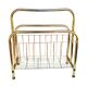Modernist, gold, newspaper basket, Belgium 1980s.