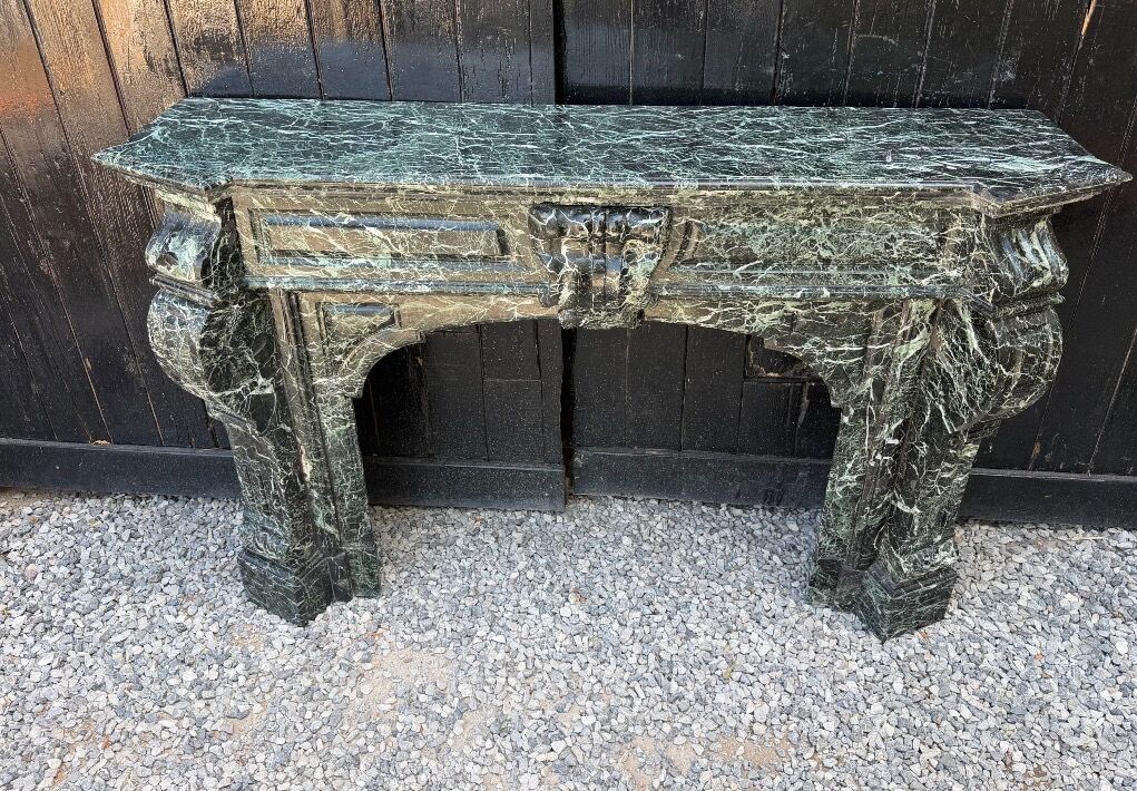 Cheminée Napoléon III en marbre vert antique, vers 1880