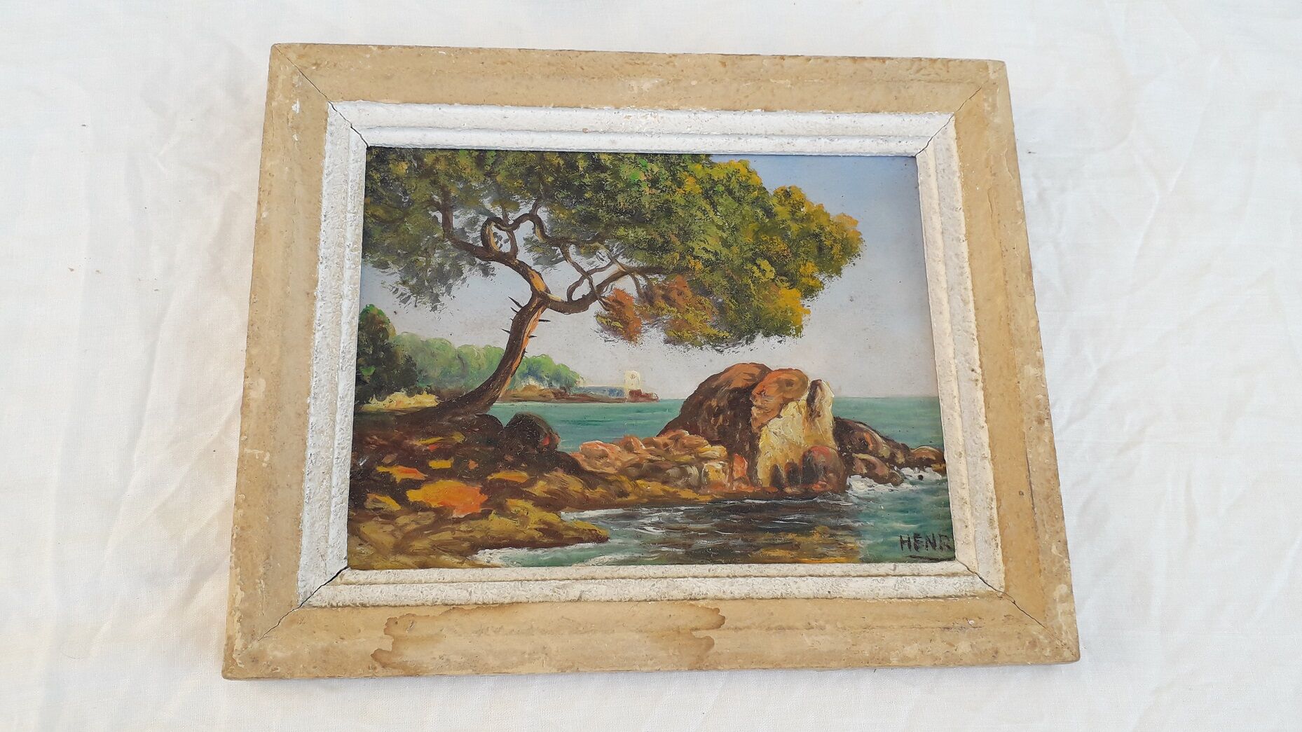 Signed marine painting