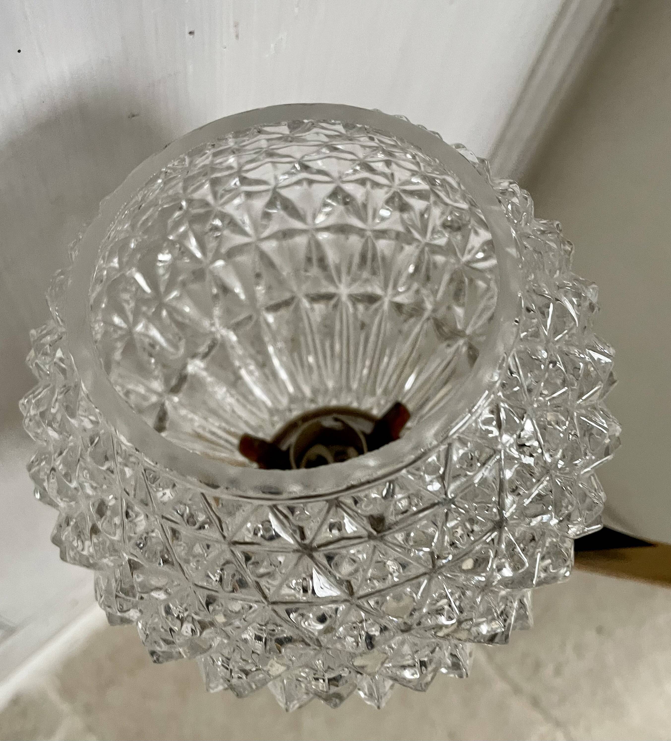 Maison Arlus Lunel pendant chandelier in brass and chiseled glass