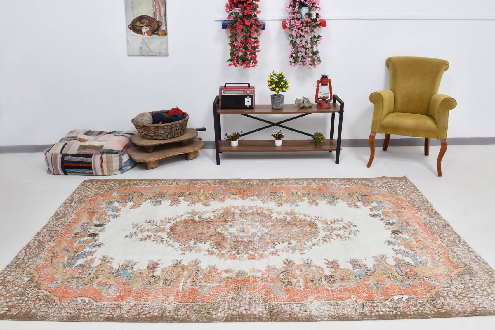 Orange & Beige Vintage Area Rug 174x283Cm SK 21610