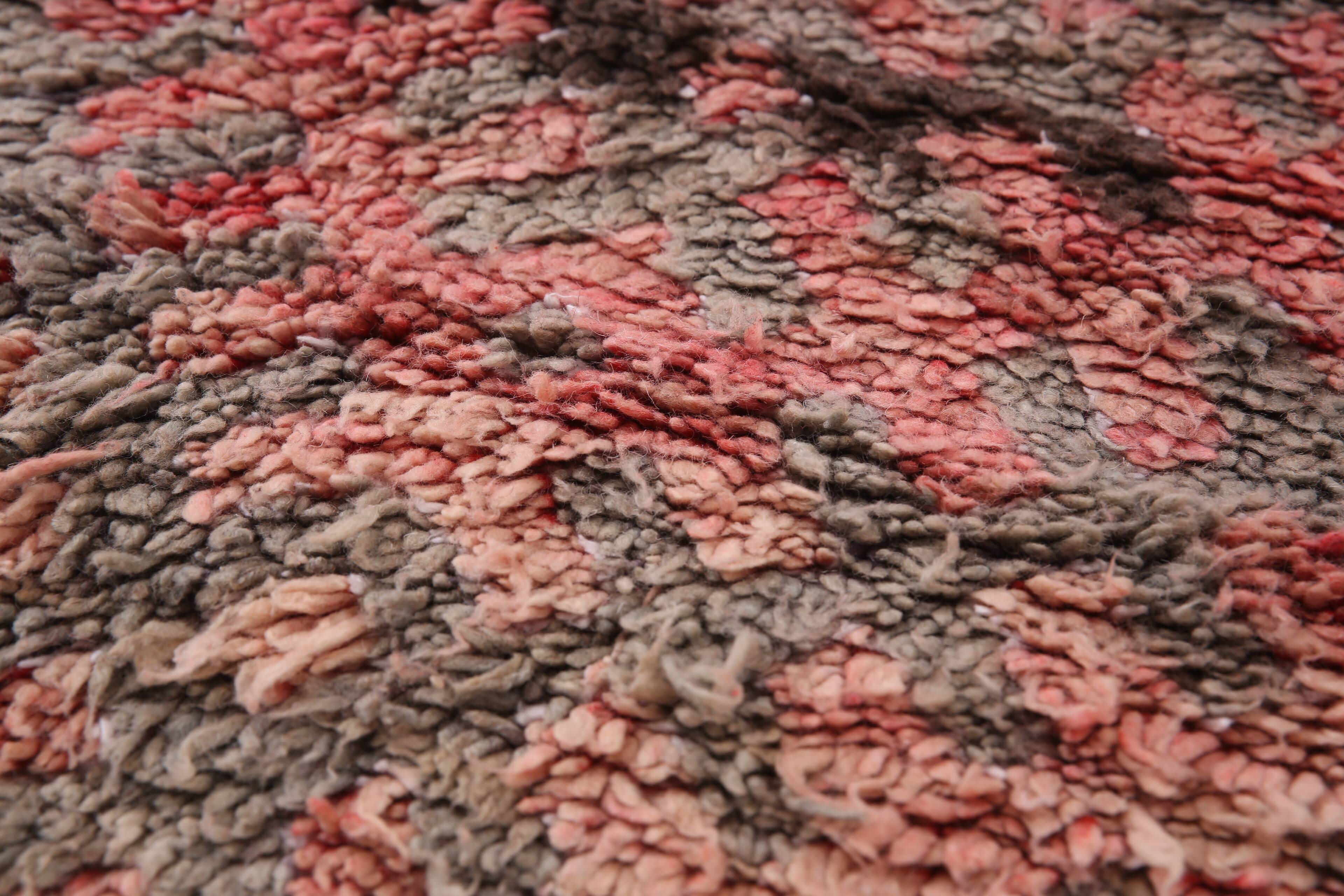 Pink Vintage Moroccan Rug 180 x 360 - Berber Wool Rug - Handmade Rug Boho