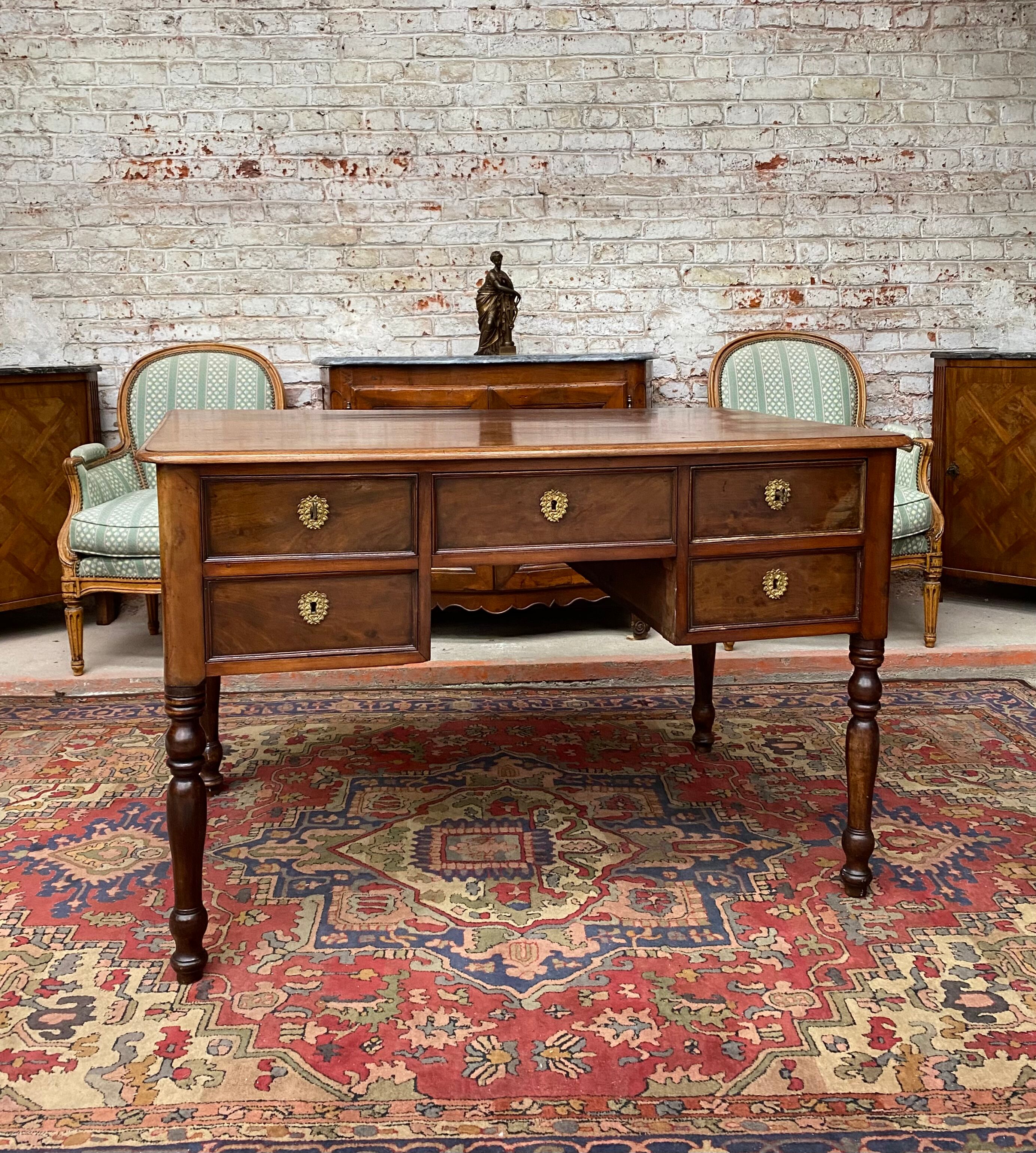 Mahogany desk period restoration xix th century