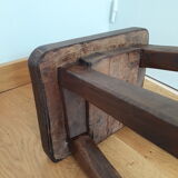 Rectangular solid wood farmhouse stool