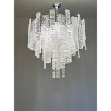 Contemporary Strips “Listelli” Murano Glass Chandelier by Simoeng