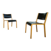 Ensemble de 2 chaises d'appoint en bois cintré par Wilhelm Ritz pour Wilkhahn, Allemagne, années 1960.