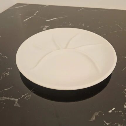 Set of 10 Pillivuyt white porcelain fondue plates