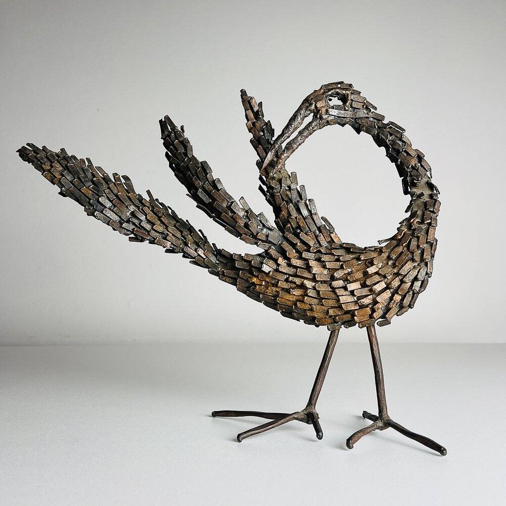 Salvino Marsura, Brutalist Sculpture Bird, 1970s, Iron
