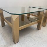 Pair of Belgo Chrom side tables, Belgium 1970s