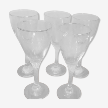 5 red wine glasses etched decorations
