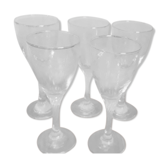 5 red wine glasses etched decorations