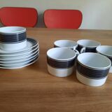 6 tasses à café et 6 assiettes 80's  Ph. Deshoulieres