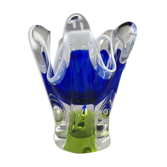 Vase en verre d’art par Josef Hospodka pour Chribska Glassworks, années 1960