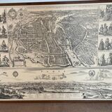Framed 19th century map of Paris