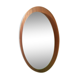 Mirror Scandinavian teak oval 36x57cm