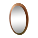 Mirror Scandinavian teak oval 36x57cm