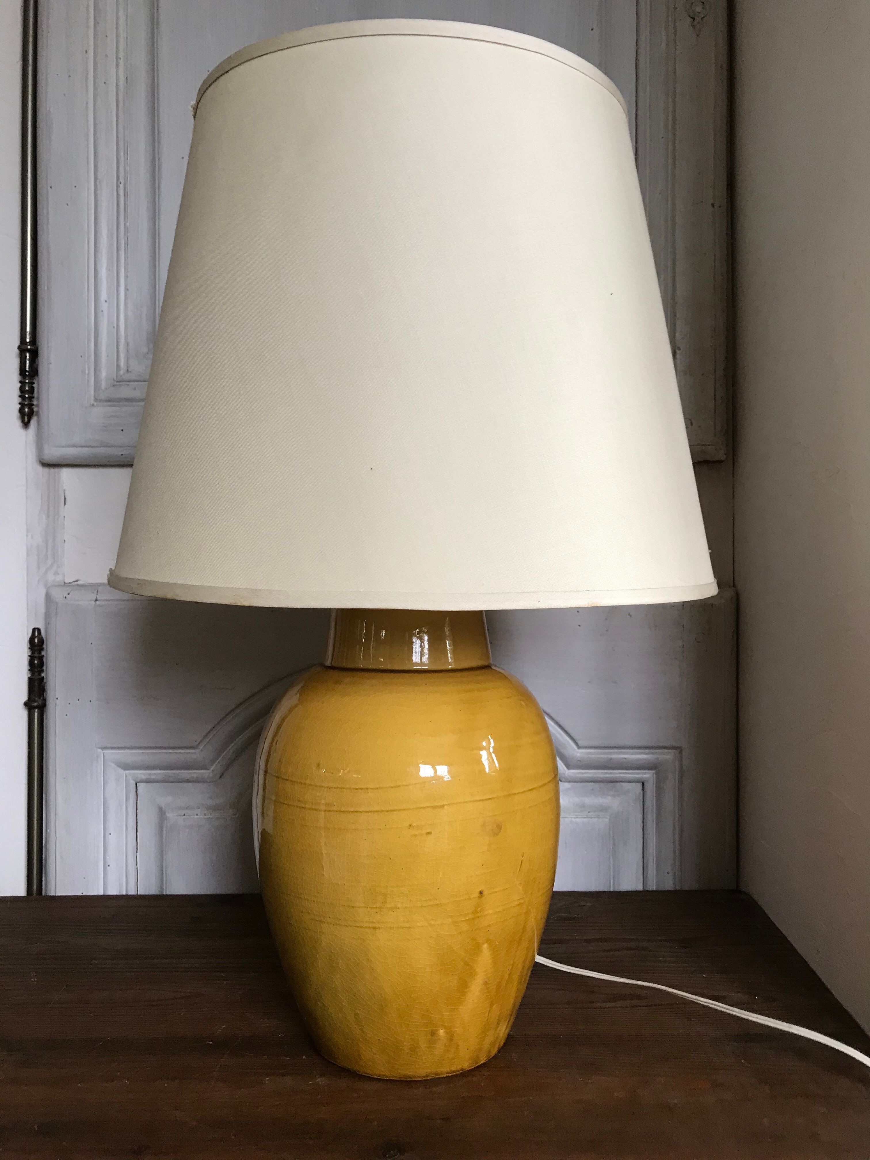 Vintage cracked ceramic lamp