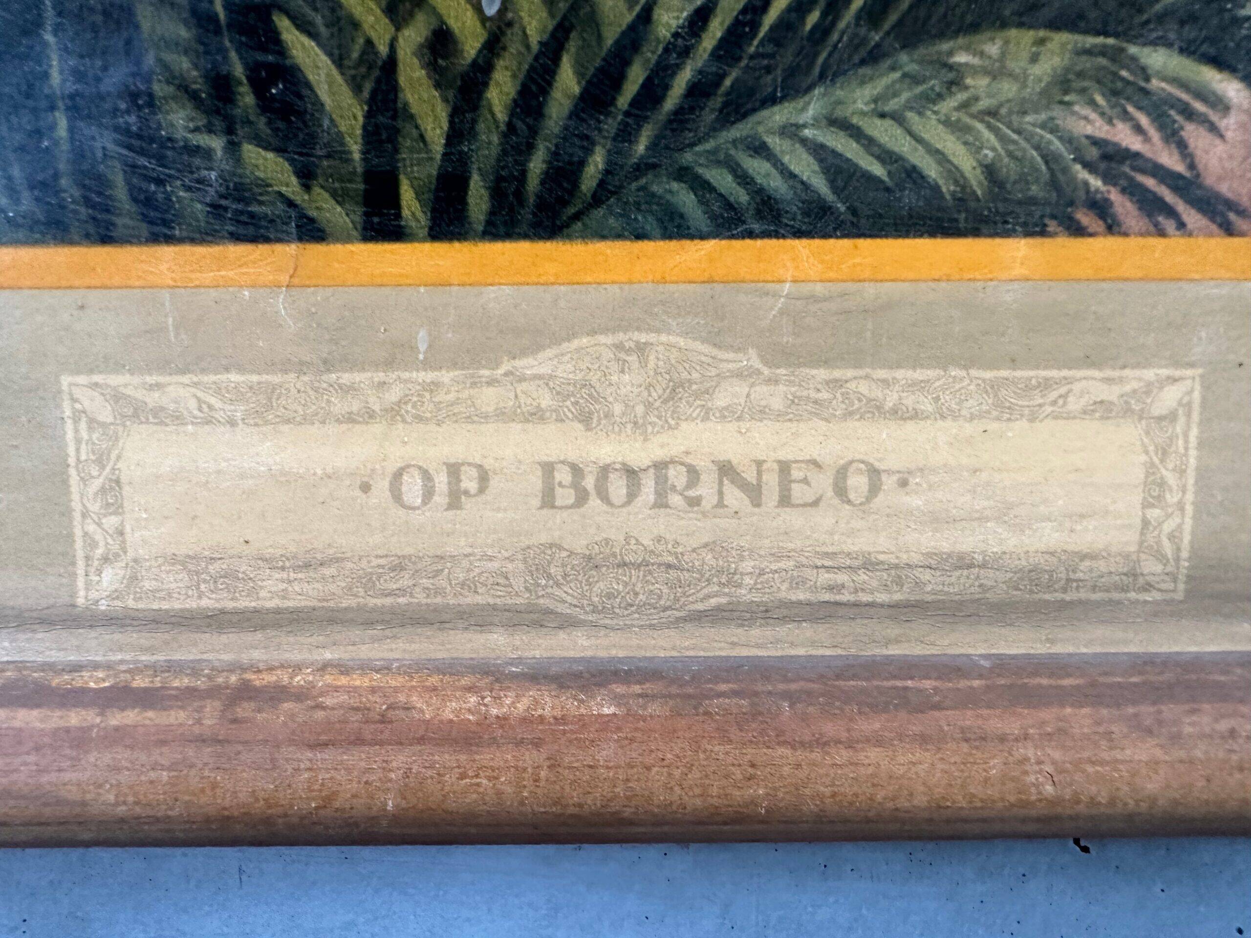 Vintage linen school chart – On Borneo