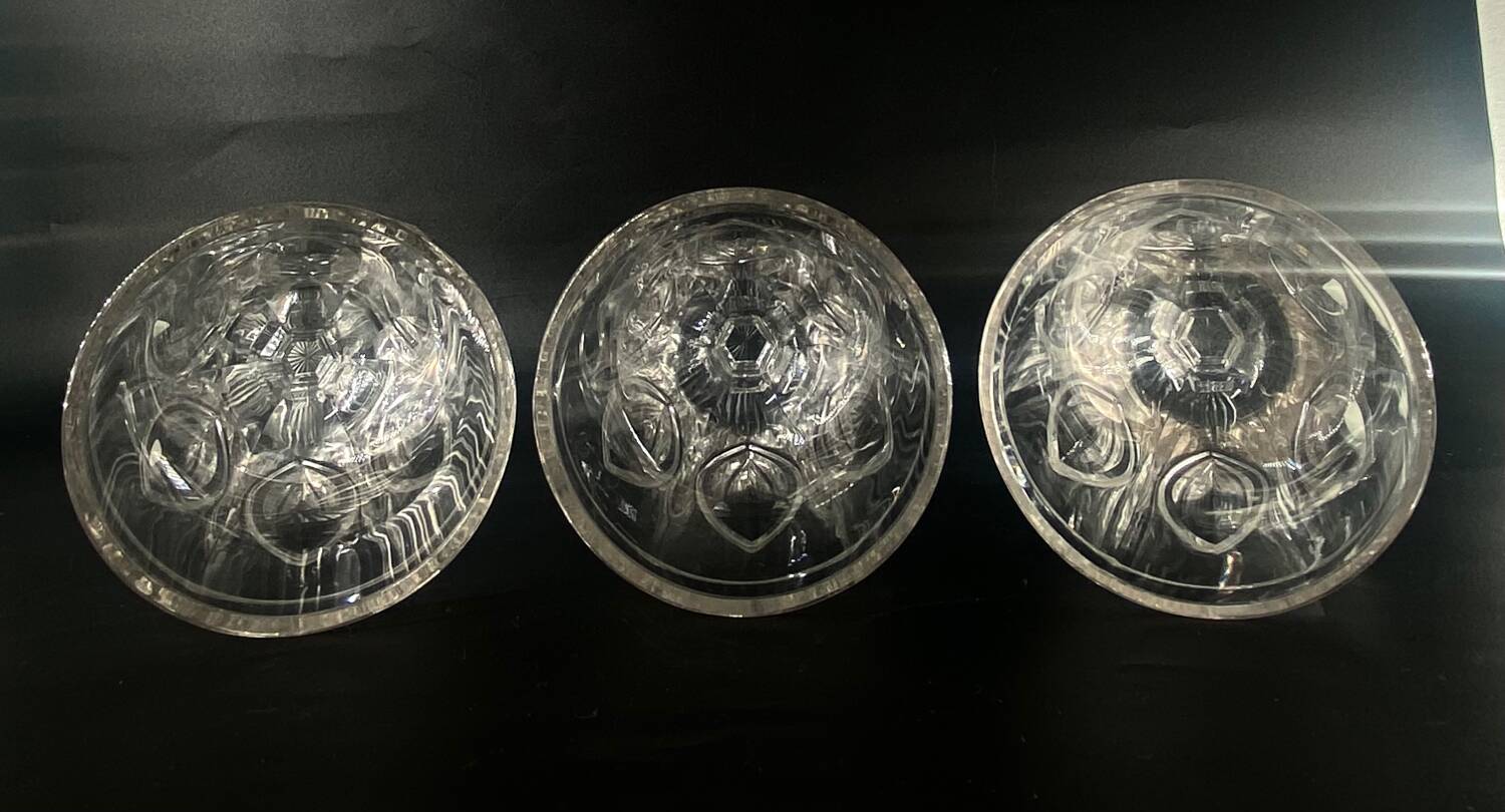 3 baccarat giant glasses 280ml m.à feuilles